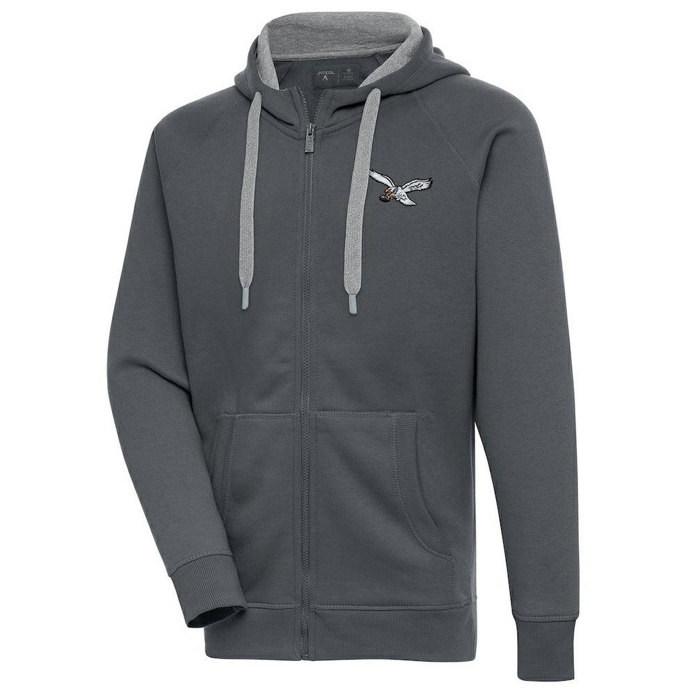 Antigua Throwback Logo Victory Full-Zip Hoodie - Philadelphia Eagles