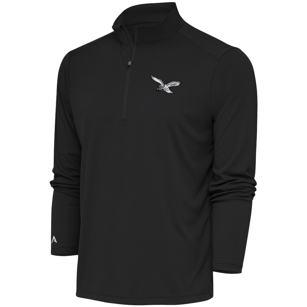 Antigua Throwback Logo Tribute Quarter-Zip Pullover Top - Philadelphia Eagles