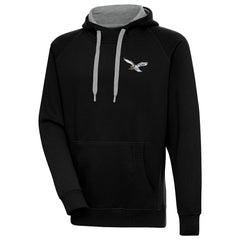 Antigua Throwback Logo Victory Pullover Hoodie - Philadelphia Eagles