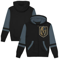 NHL Black Vegas Golden Knights Preschool Face Off Full-Zip Hoodie