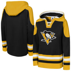 NHL Black Pittsburgh Penguins Youth Ageless Must Have Home V-Neck Pullover Hoodie