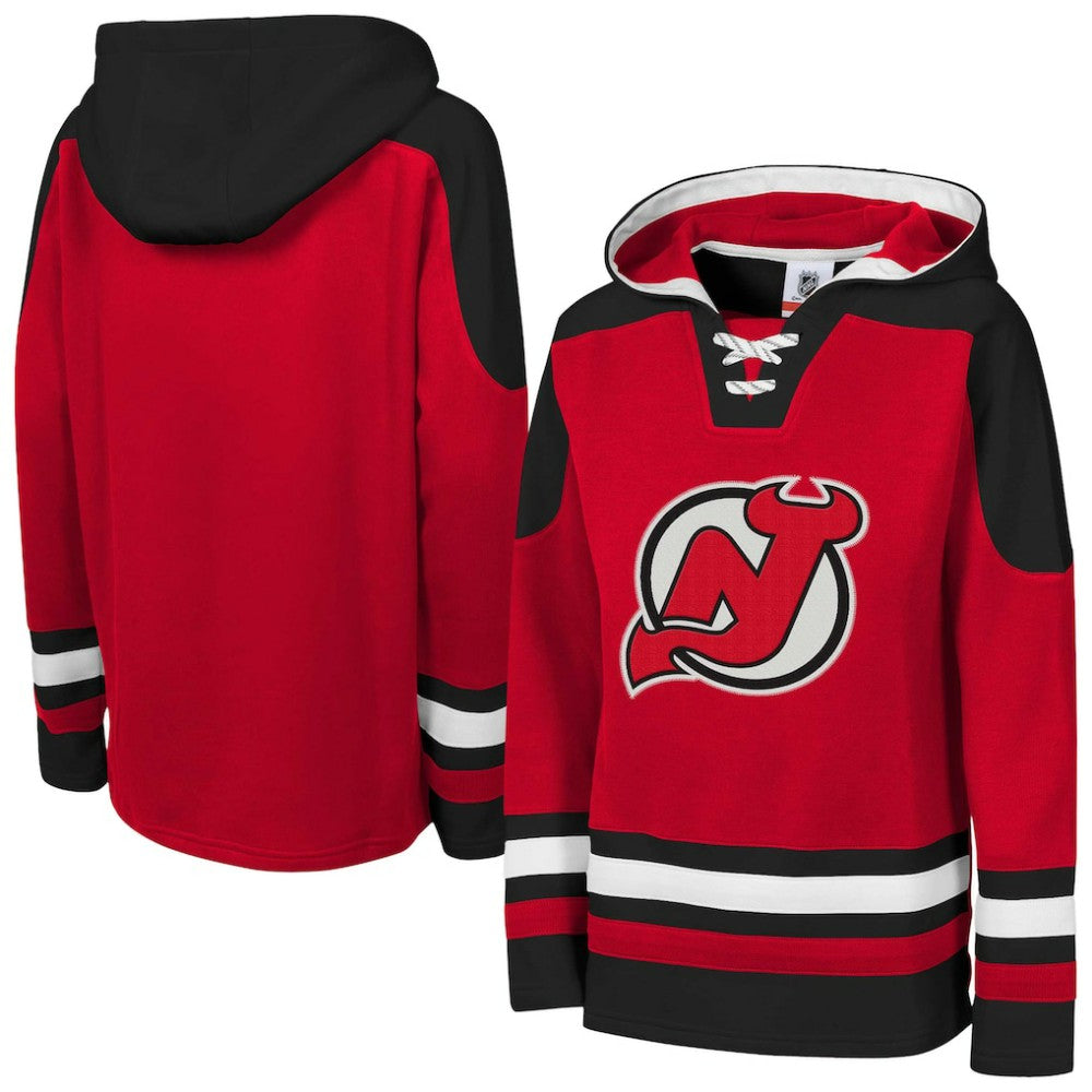 NHL Red New Jersey Devils Youth Ageless Must Have Home V-Neck Pullover Hoodie