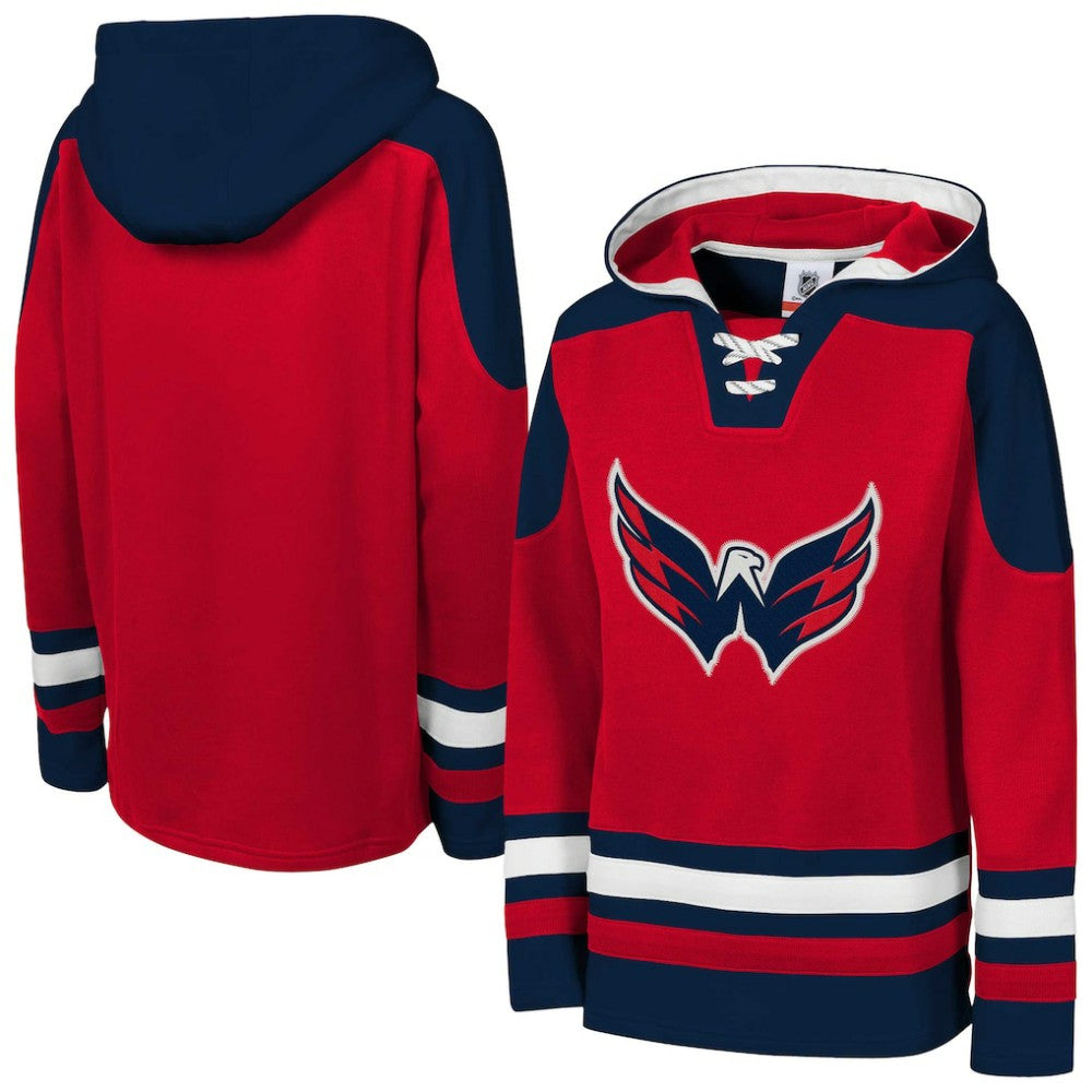 NHL Red Washington Capitals Youth Ageless Must Have Home V-Neck Pullover Hoodie
