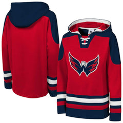 NHL Red Washington Capitals Youth Ageless Must Have Home V-Neck Pullover Hoodie