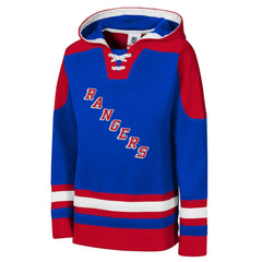 NHL Blue New York Rangers Youth Ageless Must Have Home V-Neck Pullover Hoodie