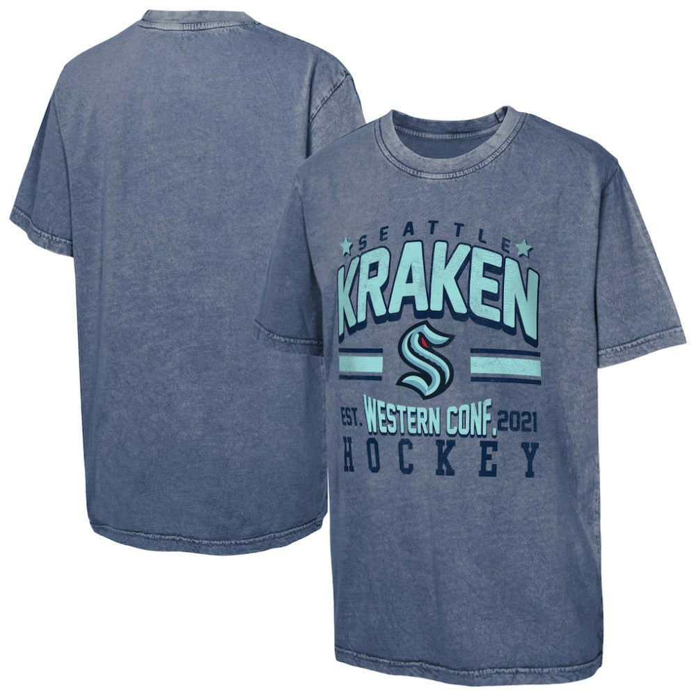 NHL Navy Seattle Kraken Youth Sure Short T-Shirt
