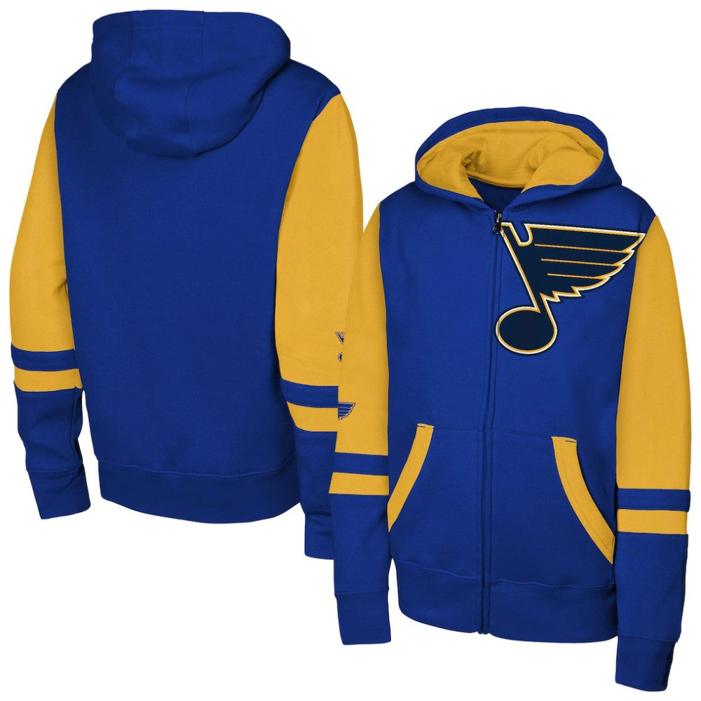 NHL Blue St. Louis Blues Youth Face Off Full-Zip Hoodie