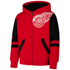 NHL Red Detroit Red Wings Youth Face Off Full-Zip Hoodie