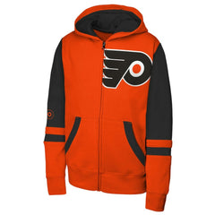 NHL Orange Philadelphia Flyers Youth Face Off Full-Zip Hoodie