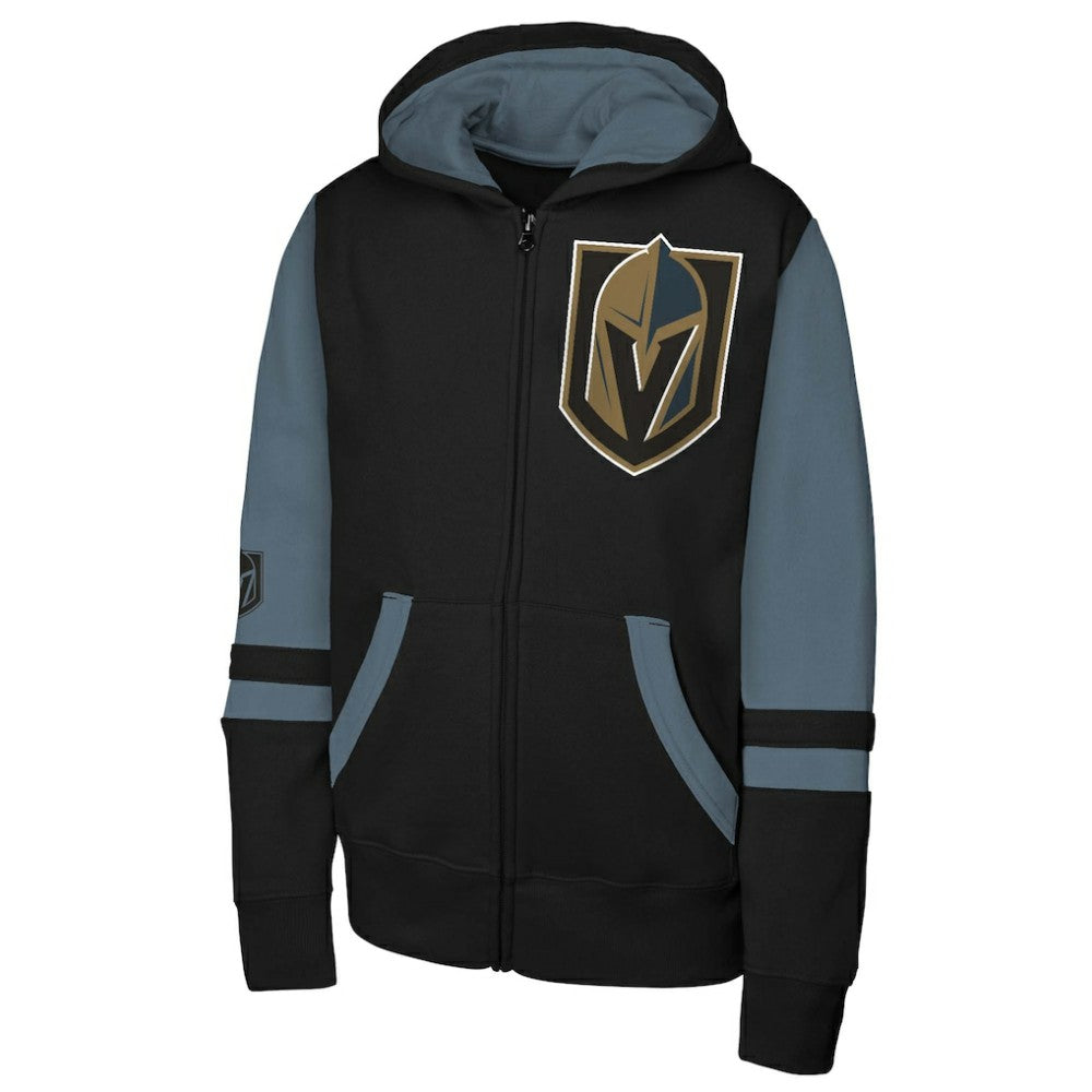 NHL Black Vegas Golden Knights Youth Face Off Full-Zip Hoodie