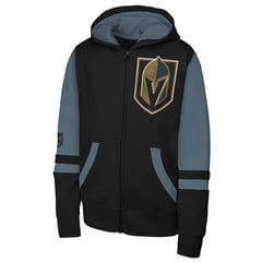NHL Black Vegas Golden Knights Youth Face Off Full-Zip Hoodie