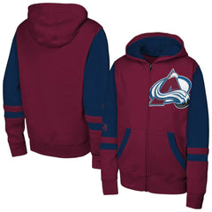 NHL Burgundy Colorado Avalanche Youth Face Off Full-Zip Hoodie