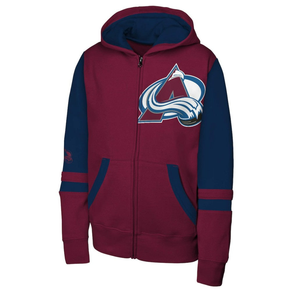 NHL Burgundy Colorado Avalanche Youth Face Off Full-Zip Hoodie