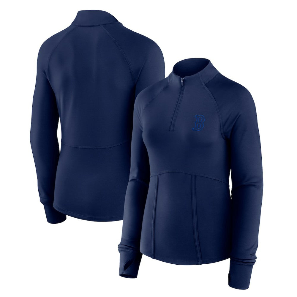 MLB Boston Red Sox Fanatics Women's Elements Raglan Tri-Blend Quarter-Zip Top