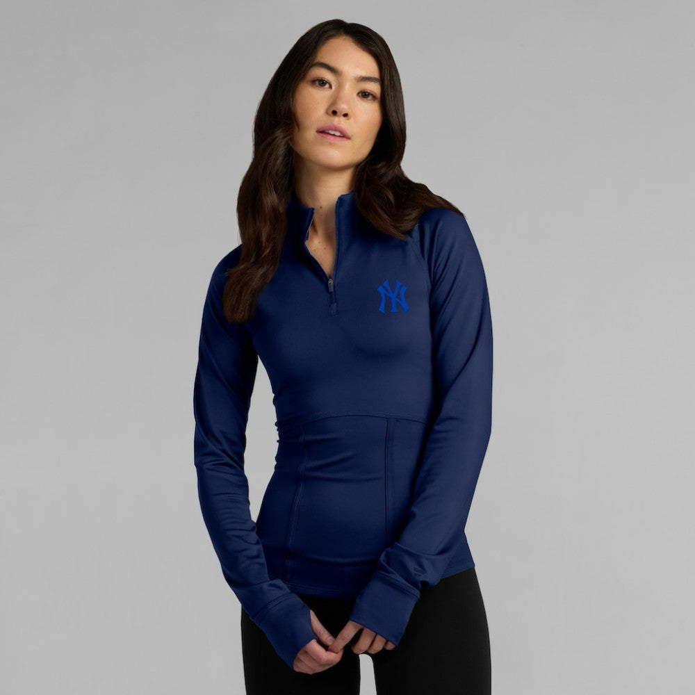 MLB New York Yankees Fanatics Women's Elements Raglan Tri-Blend Quarter-Zip Top