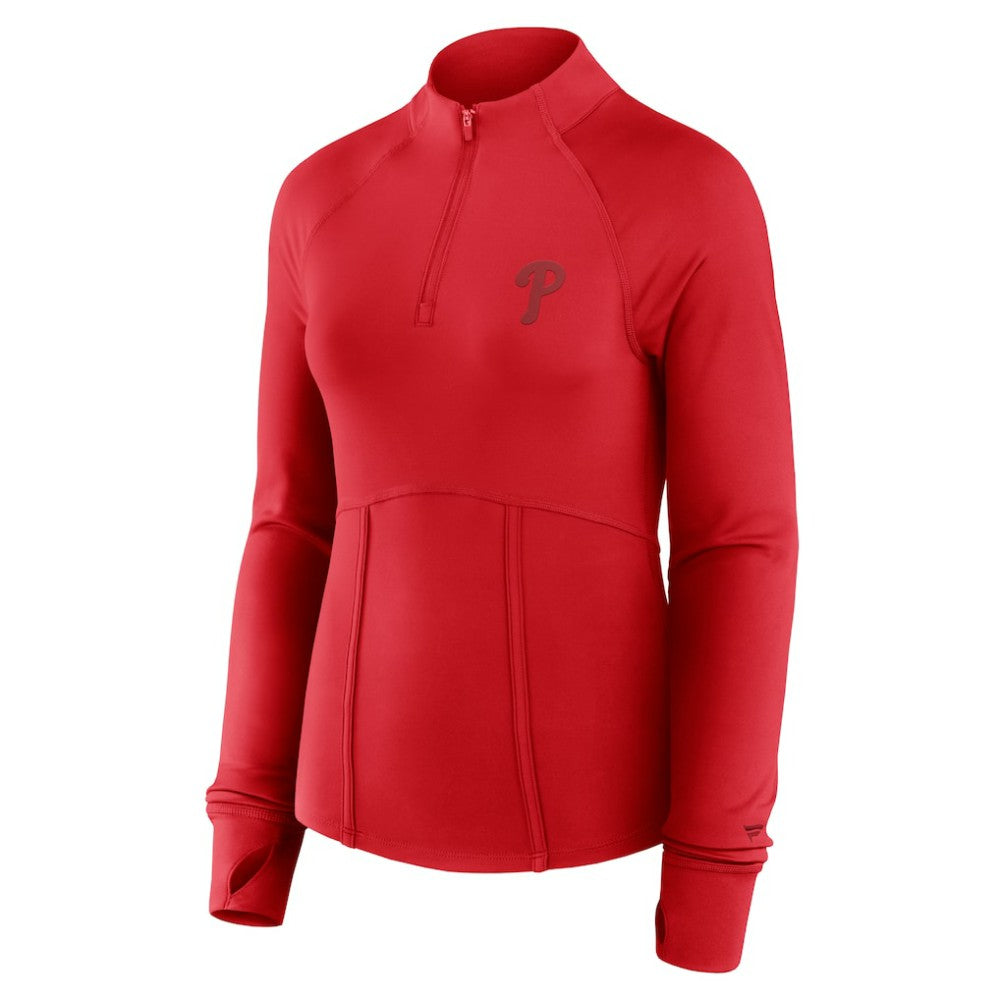 MLB Philadelphia Phillies Fanatics Women's Elements Raglan Tri-Blend Quarter-Zip Top