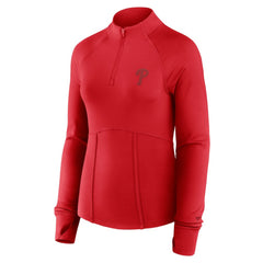 MLB Philadelphia Phillies Fanatics Women's Elements Raglan Tri-Blend Quarter-Zip Top
