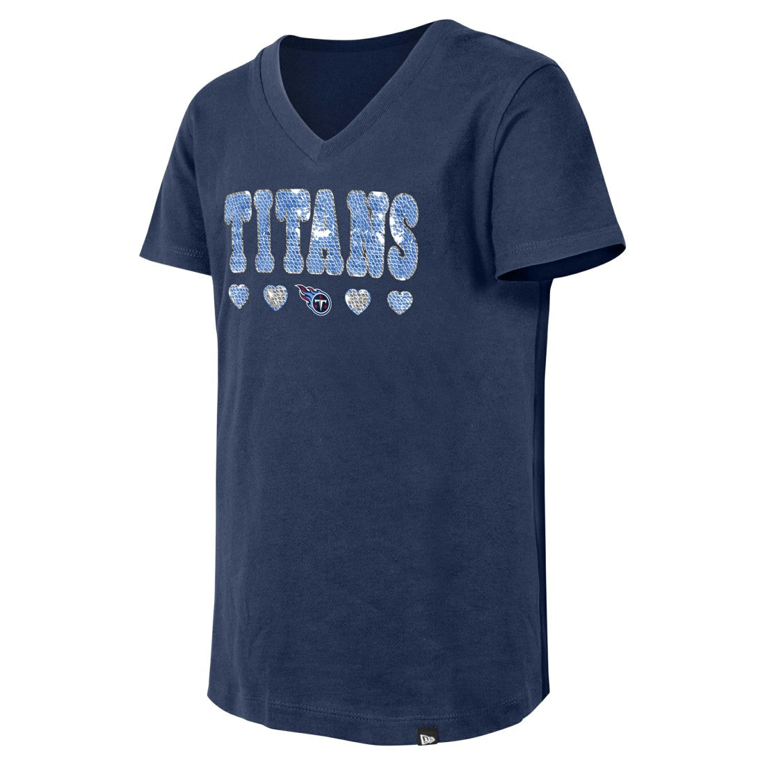 Girls Youth Flip Sequin V-Neck T-Shirt - Tennessee Titans