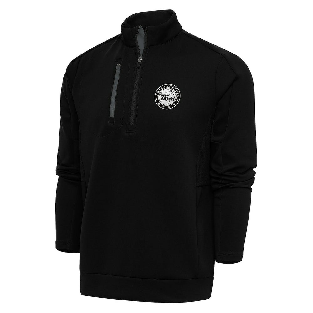 NBA Philadelphia 76ers Antigua Metallic Logo Generation Quarter-Zip Pullover Top