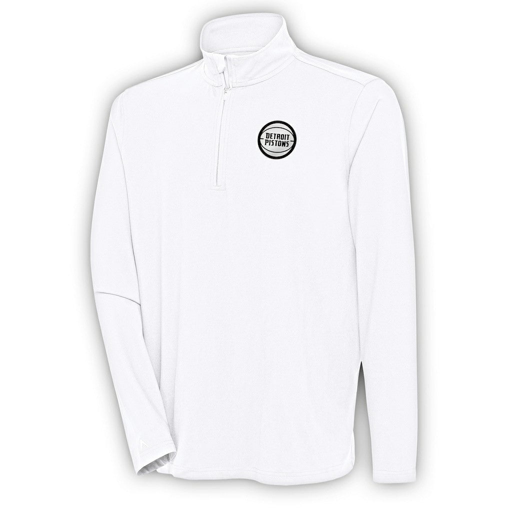NBA Detroit Pistons Antigua Metallic Logo Hunk Quarter-Zip Pullover sale