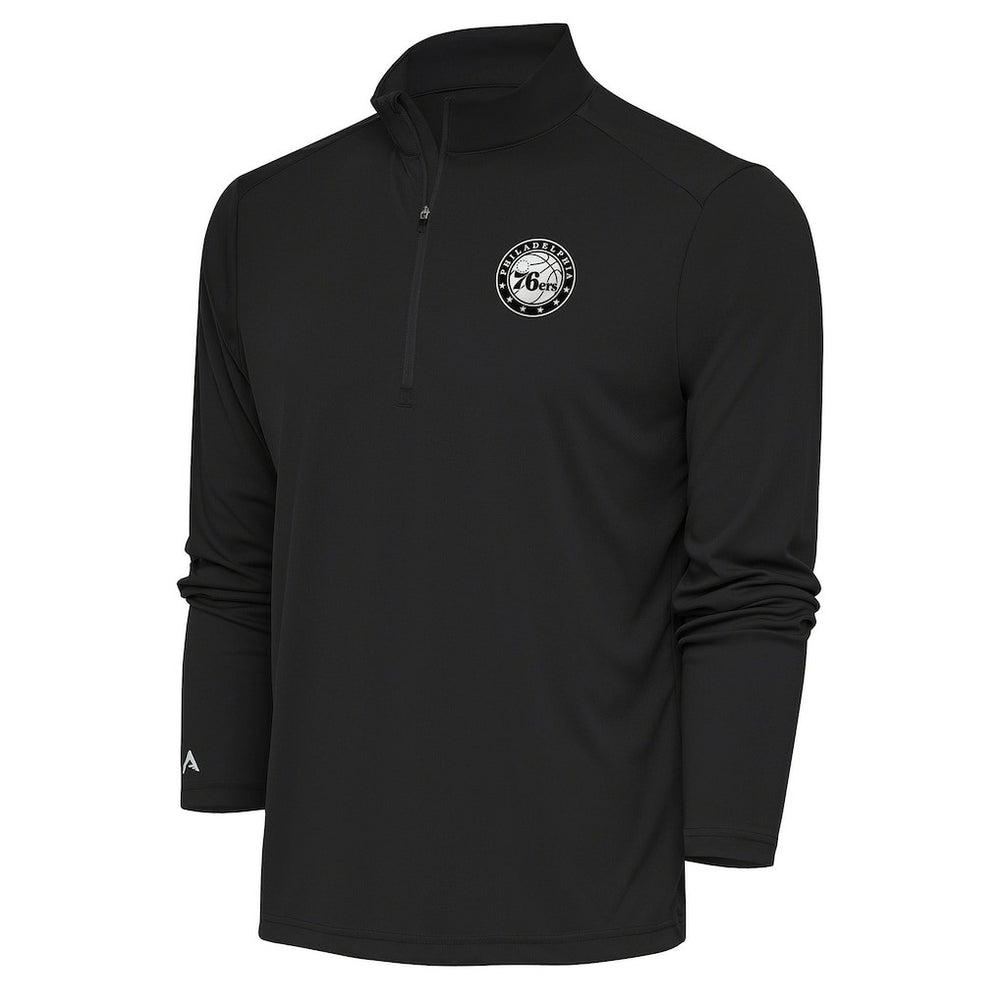 NBA Philadelphia 76ers Antigua Metallic Logo Tribute Quarter-Zip Pullover