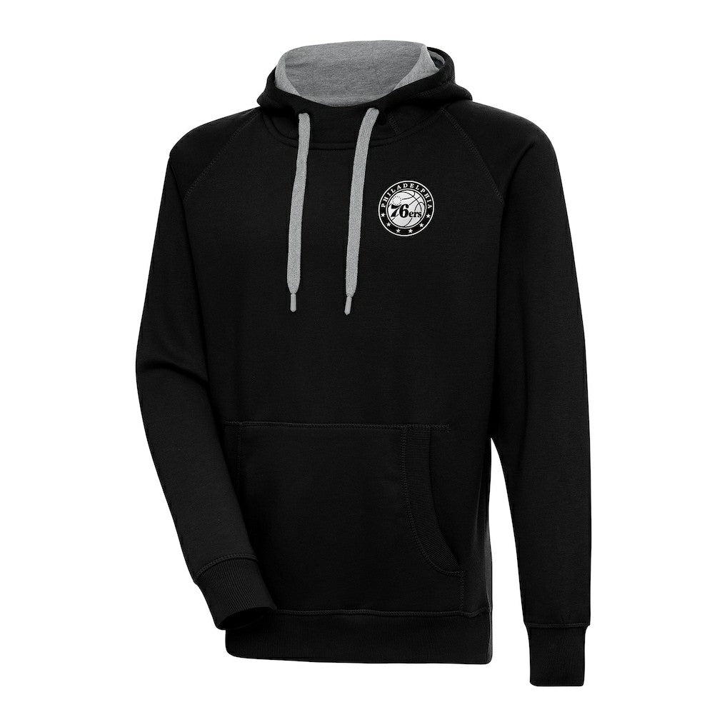 NBA Philadelphia 76ers Antigua Metallic Logo Victory Pullover Hoodie