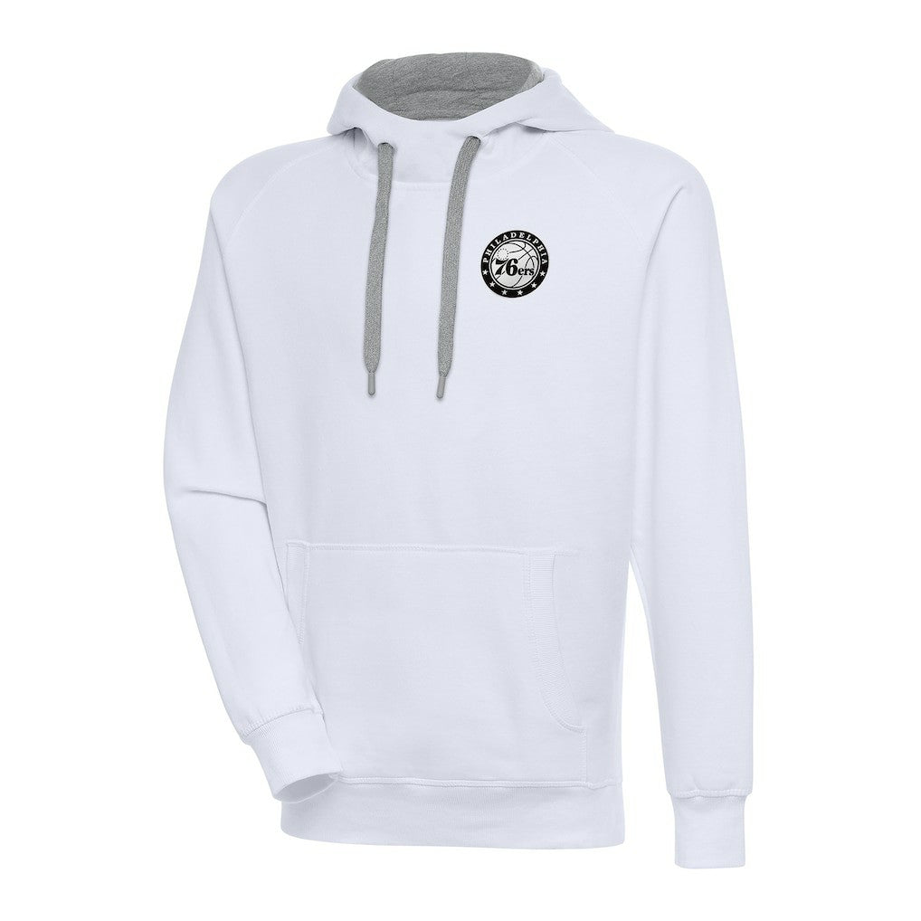 NBA Philadelphia 76ers Antigua Metallic Logo Victory Pullover Hoodie