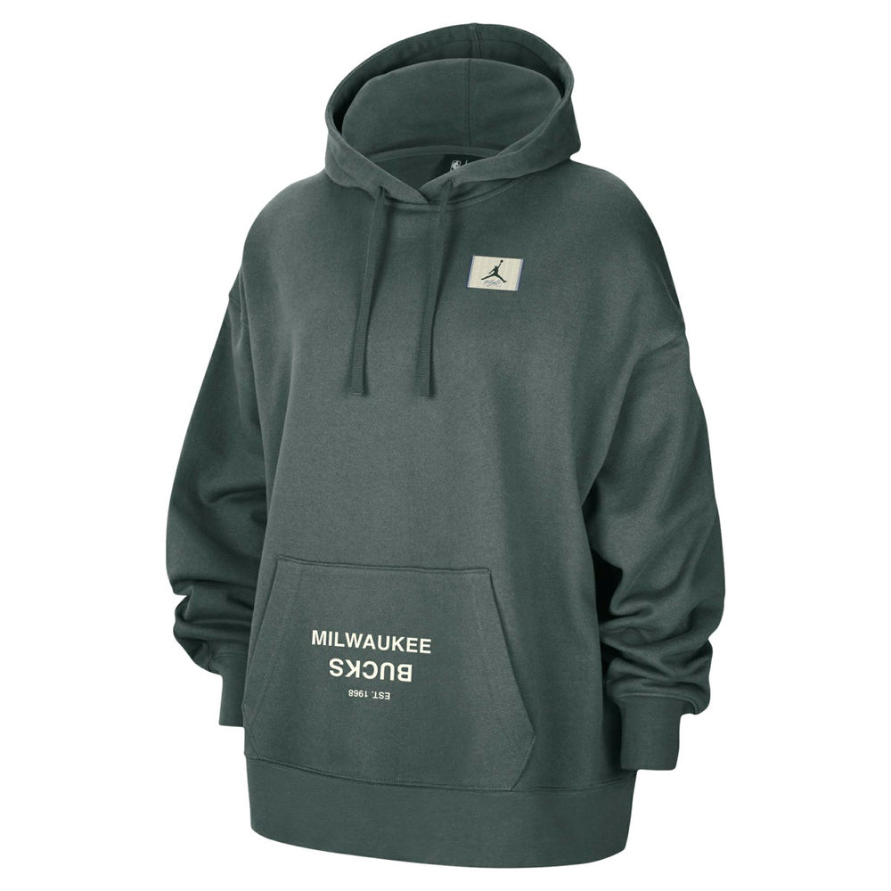 NBA Milwaukee Bucks Jordan Brand Women's Courtside Statement Edition Oversize Pullover Hoodie