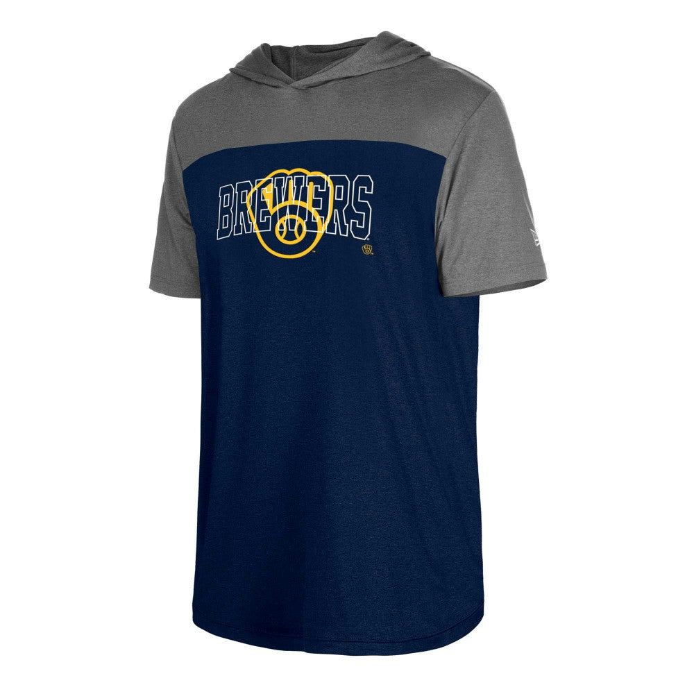 MLB Milwaukee Brewers New Era Active Brushed Hoodie T-Shirt