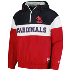 MLB St. Louis Cardinals New Era Ripstop Raglan Quarter-Zip Hoodie Windbreaker Jacket