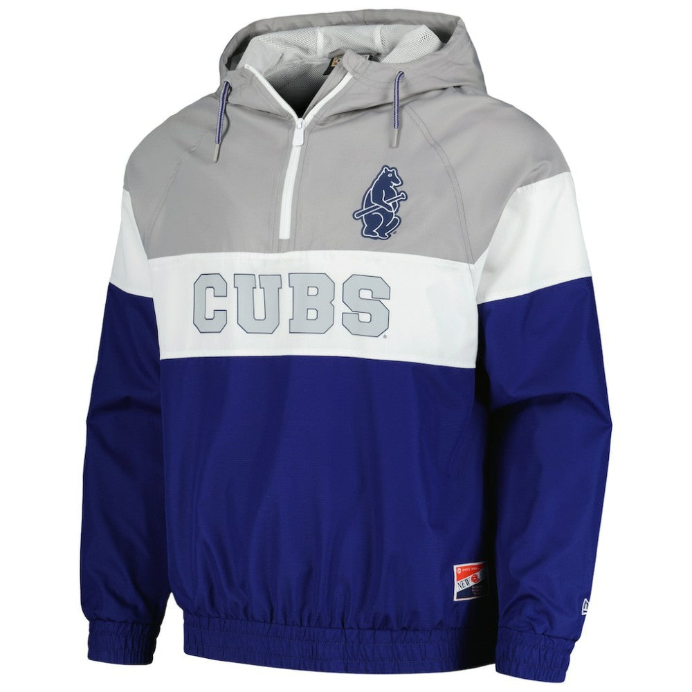 MLB Chicago Cubs New Era Ripstop Raglan Quarter-Zip Hoodie Windbreaker Jacket