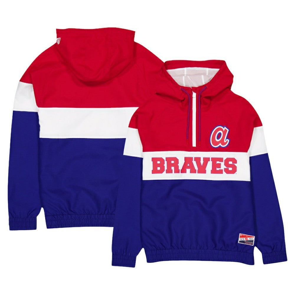 MLB Atlanta Braves New Era Ripstop Raglan Quarter-Zip Hoodie Windbreaker Jacket