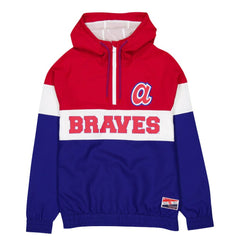 MLB Atlanta Braves New Era Ripstop Raglan Quarter-Zip Hoodie Windbreaker Jacket