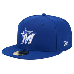 MLB Miami Marlins New Era White Logo 59FIFTY Fitted Hat