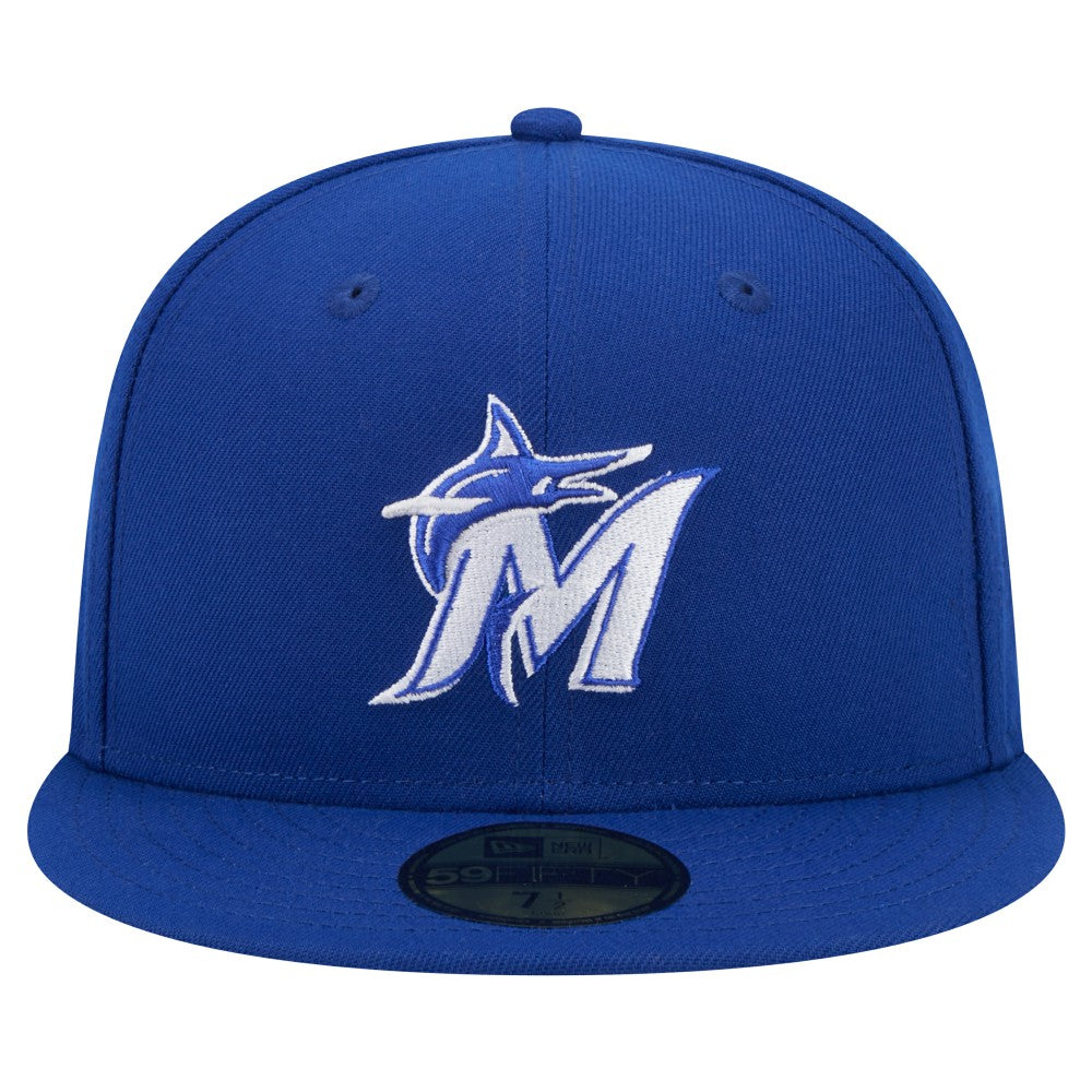 MLB Miami Marlins New Era White Logo 59FIFTY Fitted Hat