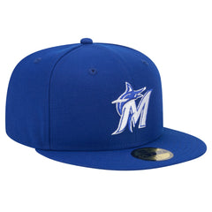 MLB Miami Marlins New Era White Logo 59FIFTY Fitted Hat