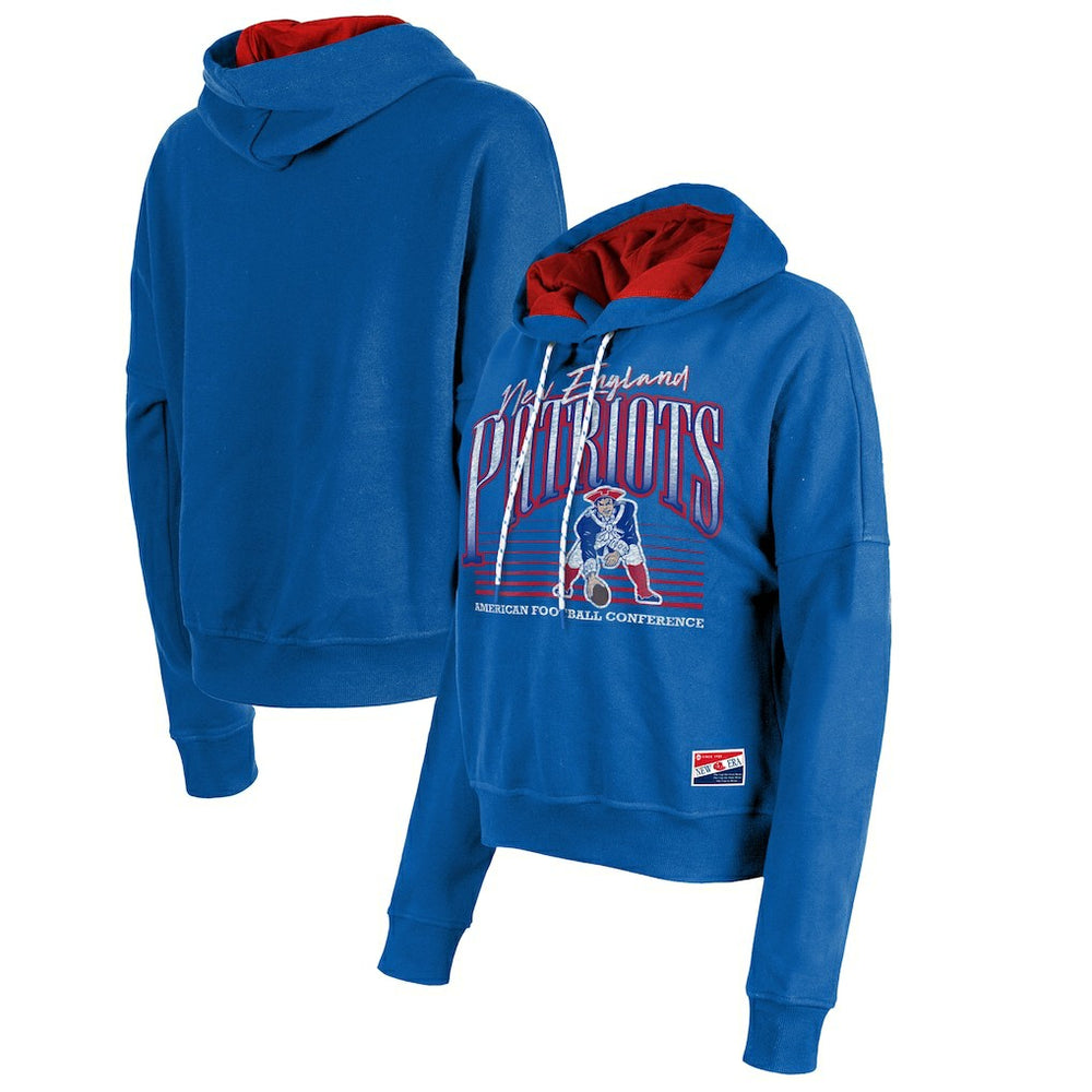 Women's Throwback Boxy Pullover Hoodie - New England Patriots