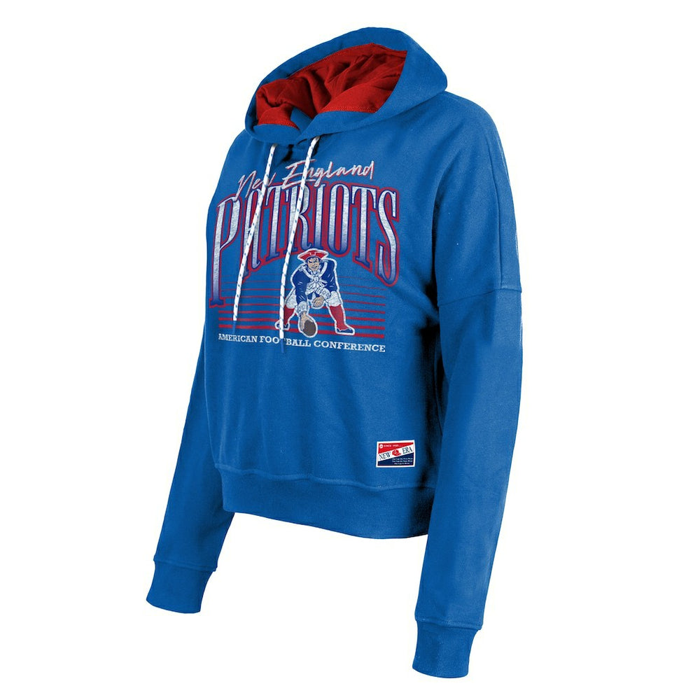 Women's Throwback Boxy Pullover Hoodie - New England Patriots