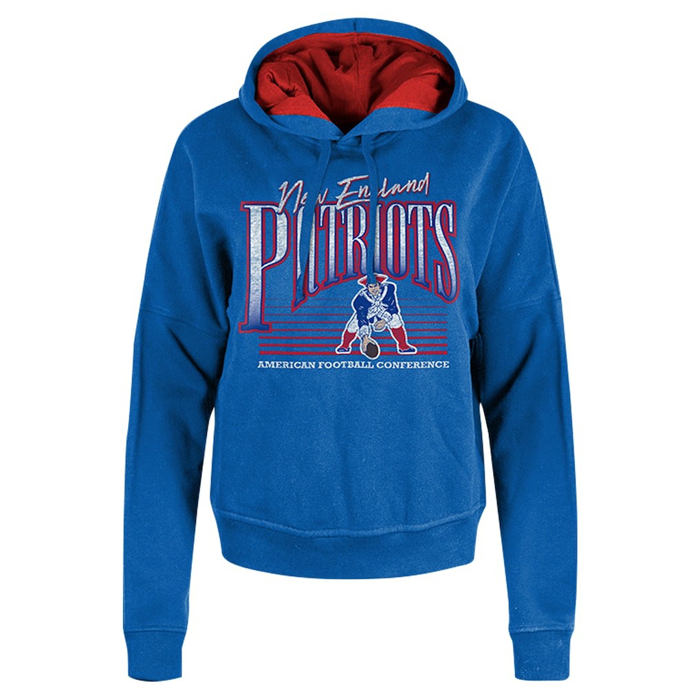Women's Throwback Boxy Pullover Hoodie - New England Patriots