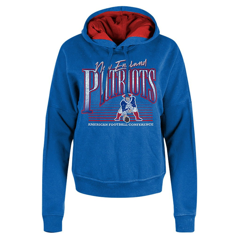 Women's Throwback Boxy Pullover Hoodie - New England Patriots