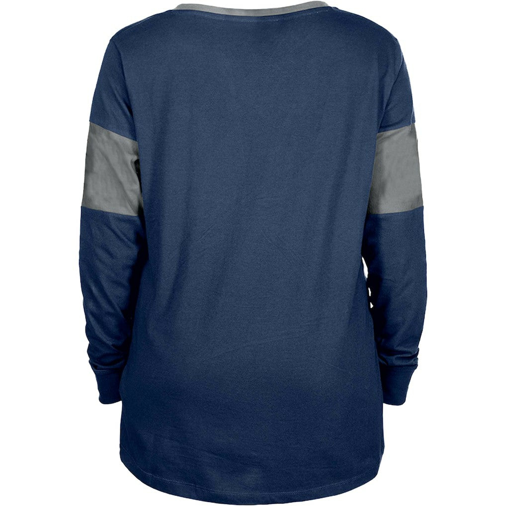 Women's Lace-Up Notch-Neck Long Sleeve T-Shirt - Dallas Cowboys