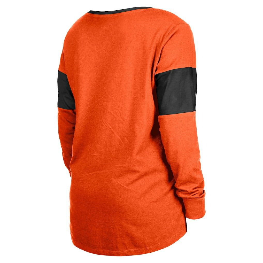Women's Lace-Up Notch-Neck Long Sleeve T-Shirt - Cincinnati Bengals