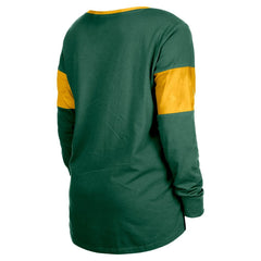 Women's Lace-Up Notch-Neck Long Sleeve T-Shirt - Green Bay Packers