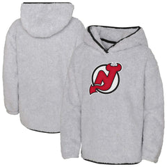 NHL Gray New Jersey Devils Girls Youth Ultimate Teddy Fleece Pullover Hoodie