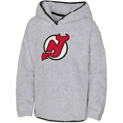 NHL Gray New Jersey Devils Girls Youth Ultimate Teddy Fleece Pullover Hoodie