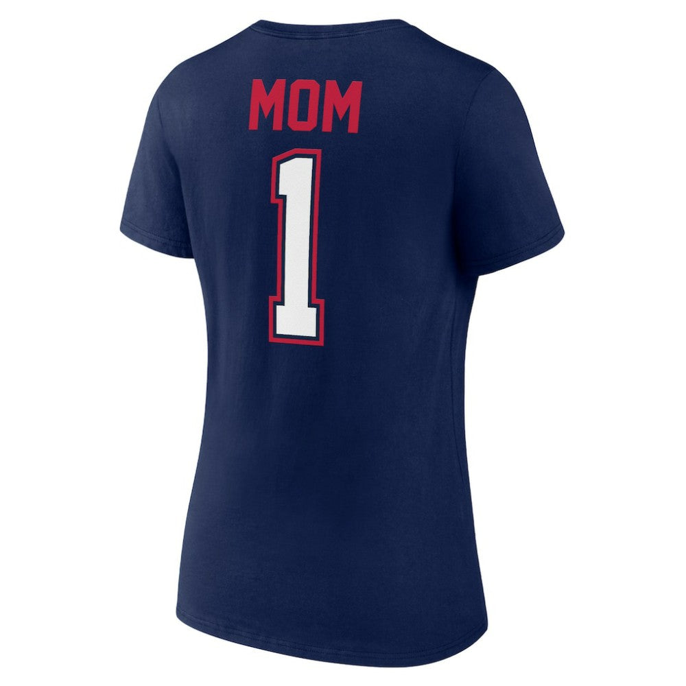 MLB Atlanta Braves Fanatics Women's Plus Size Mother's Day #1 Mom V-Neck T-Shirt