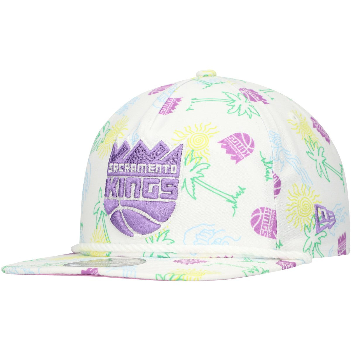 NBA Sacramento Kings Palm Trees and Waves Golfer Adjustable Hat
