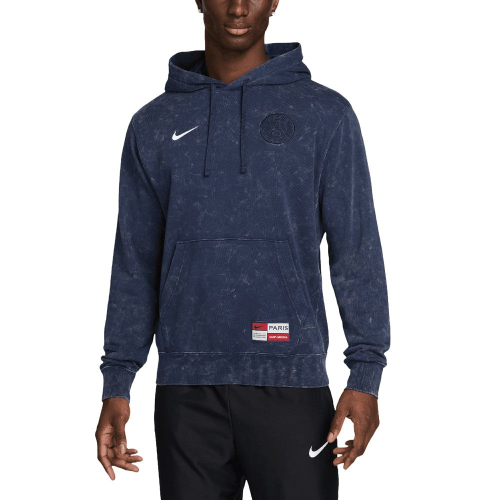 Paris Saint-Germain Club Washed Pullover Hoodie - Nike Navy