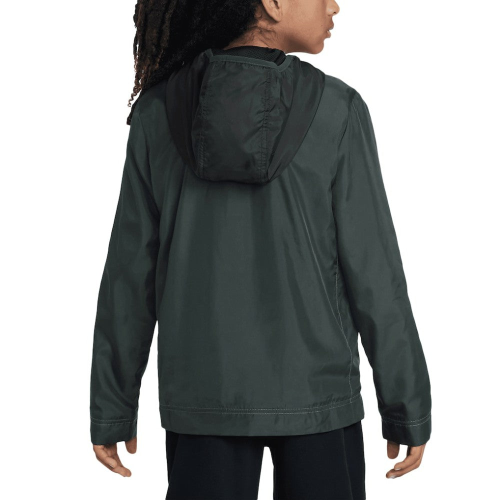 Liverpool Youth Amplify Windrunner Anorak Half-Zip Hoodie Jacket - Nike Black
