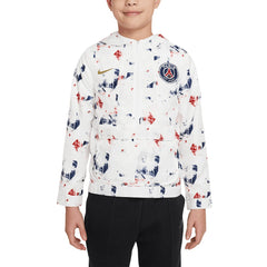 Paris Saint-Germain Youth Amplify Anorak Half-Zip Hoodie Jacket - Nike White